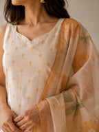 Ivory Bloom Cotton Kurta Set