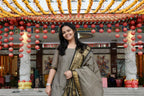 Gray Chettinad cotton kurta with Dupatta