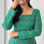 Green Cotton Short Top