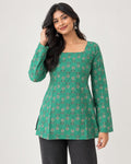 Green Cotton Short Top