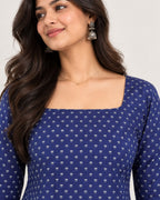 Royal Blue Cotton Short Top