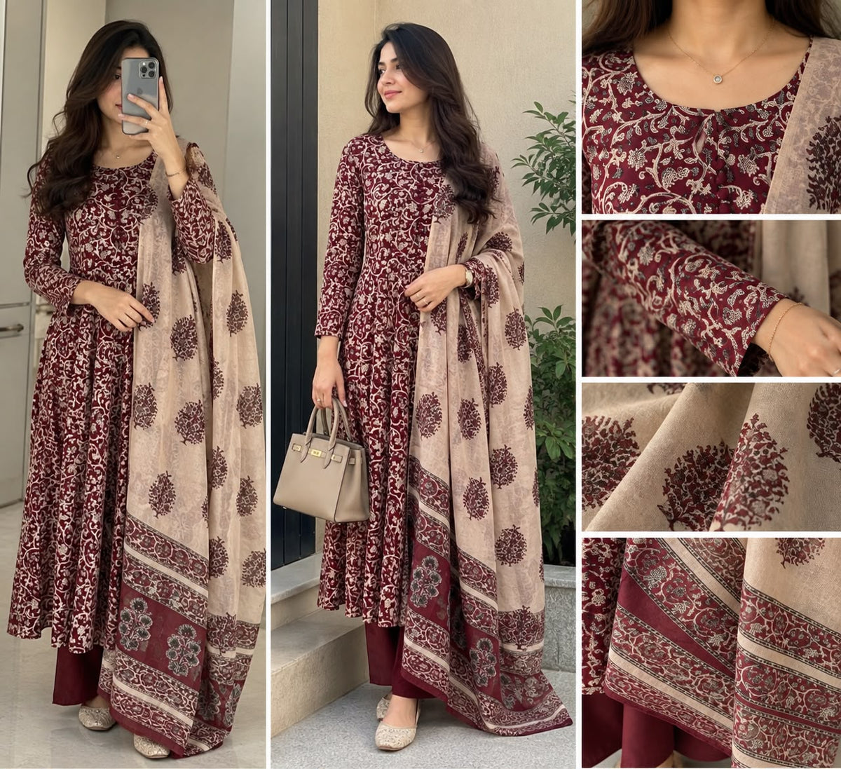 Maroon Heritage Anarkali