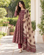 Maroon Heritage Anarkali