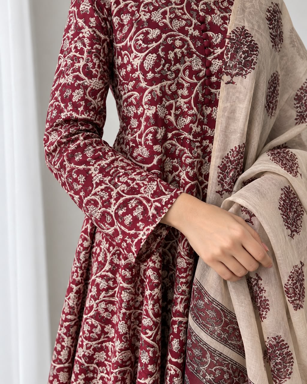 Maroon Heritage Anarkali