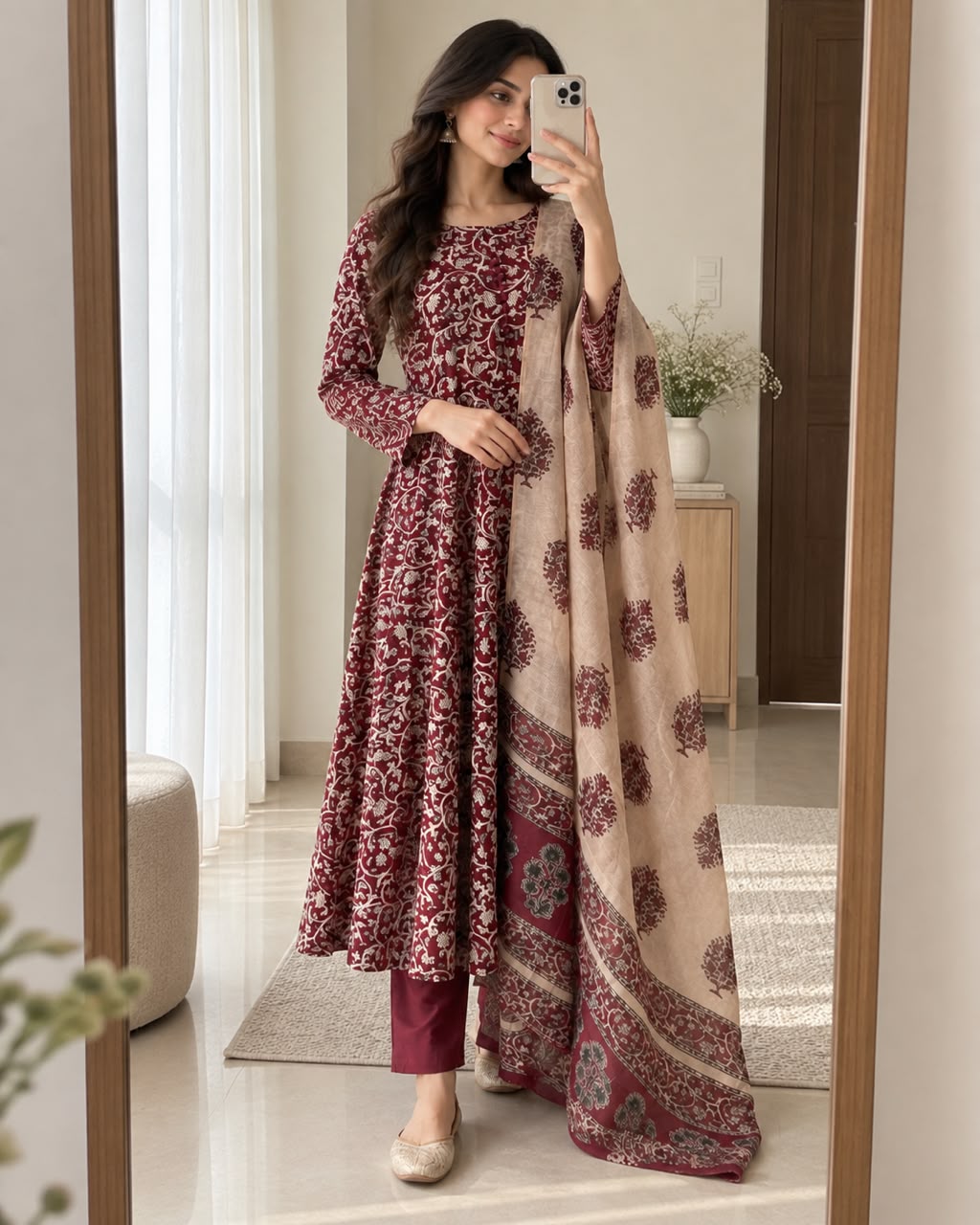 Maroon Heritage Anarkali