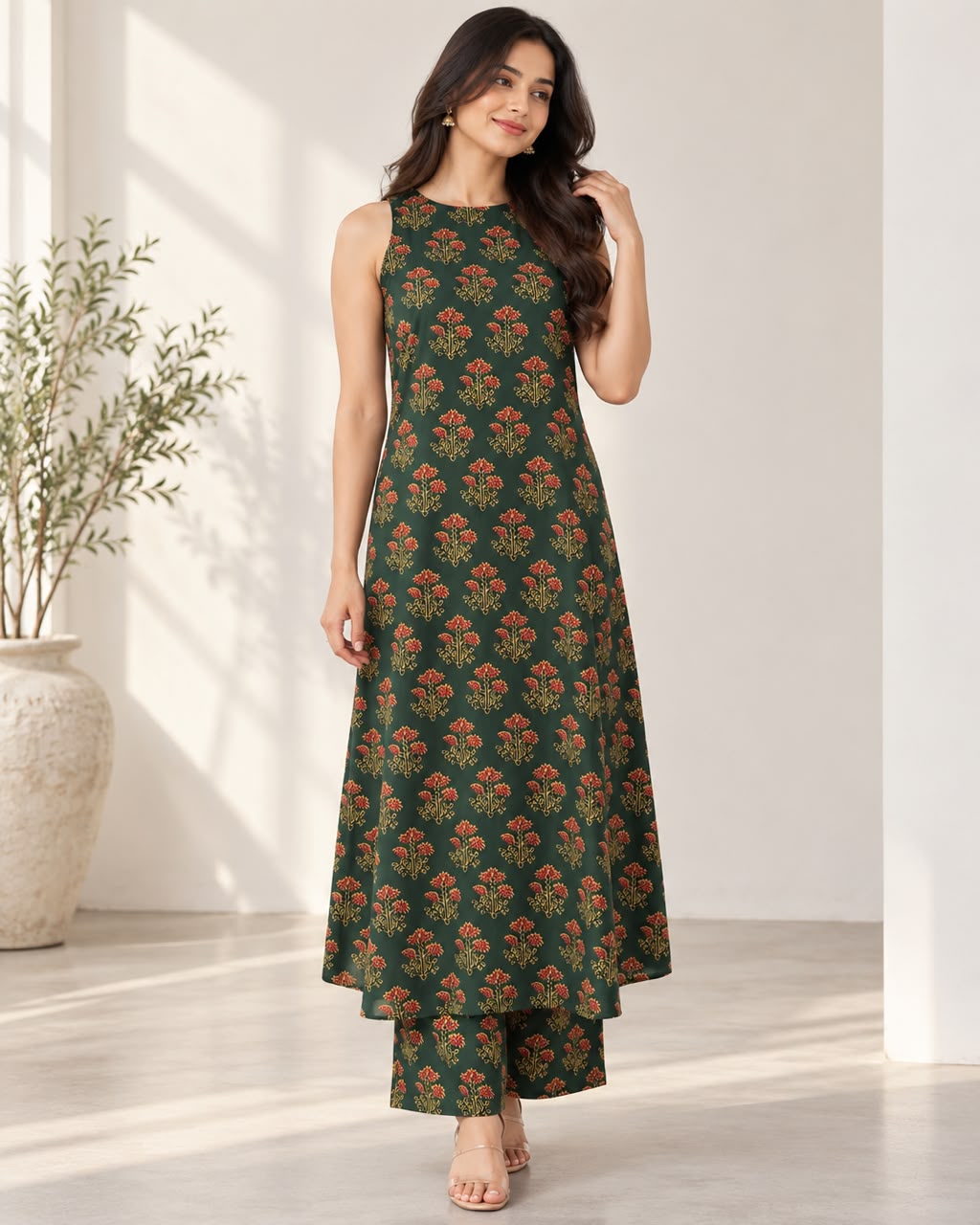 Emerald Green Floral Co-Ord Set