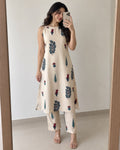 Beige Printed Co-Ord set