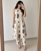Beige Printed Co-Ord set