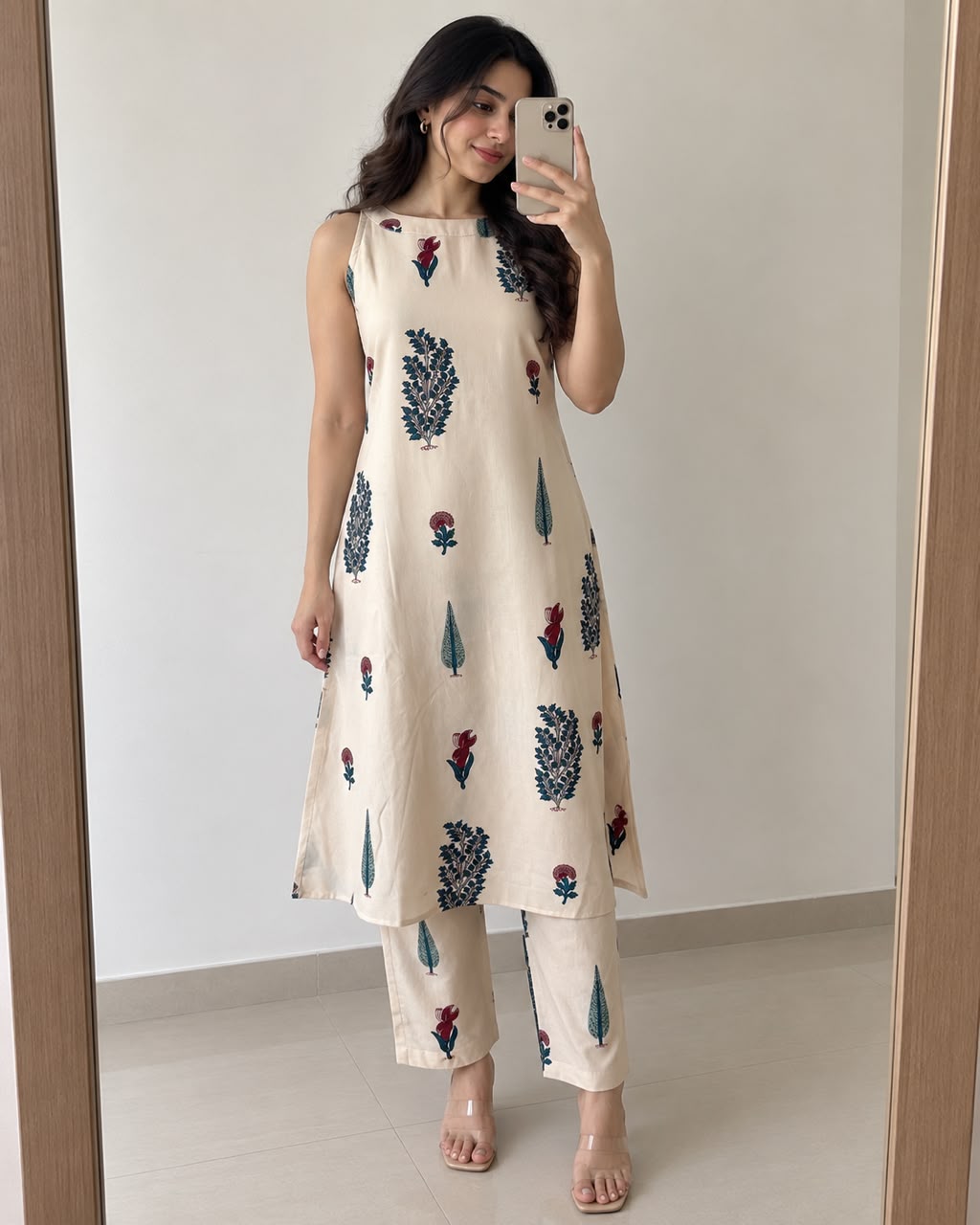 Beige Printed Co-Ord set