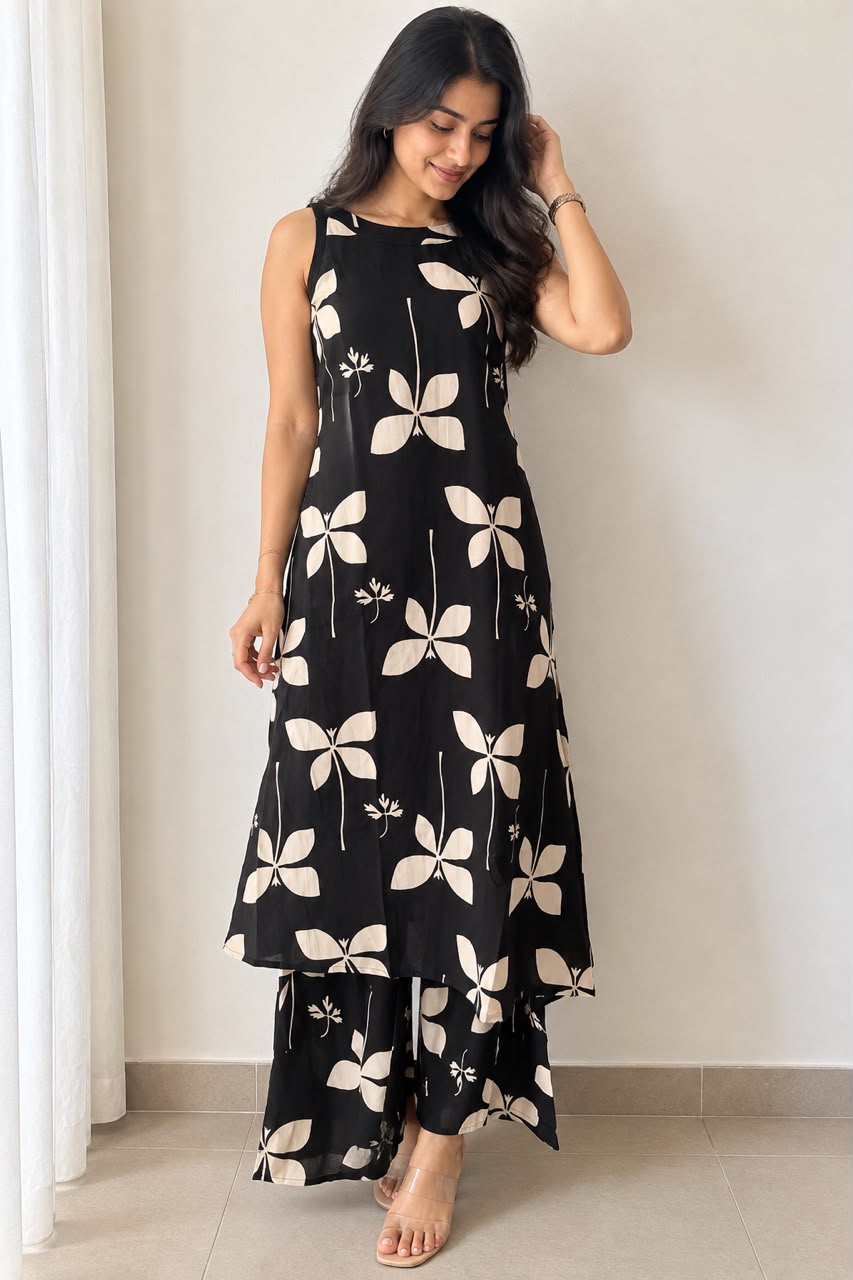 Monochrome Floral Co-Ord set