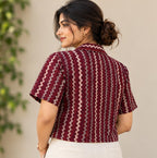 Burgundy Stripe Crop Top