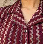 Burgundy Stripe Crop Top
