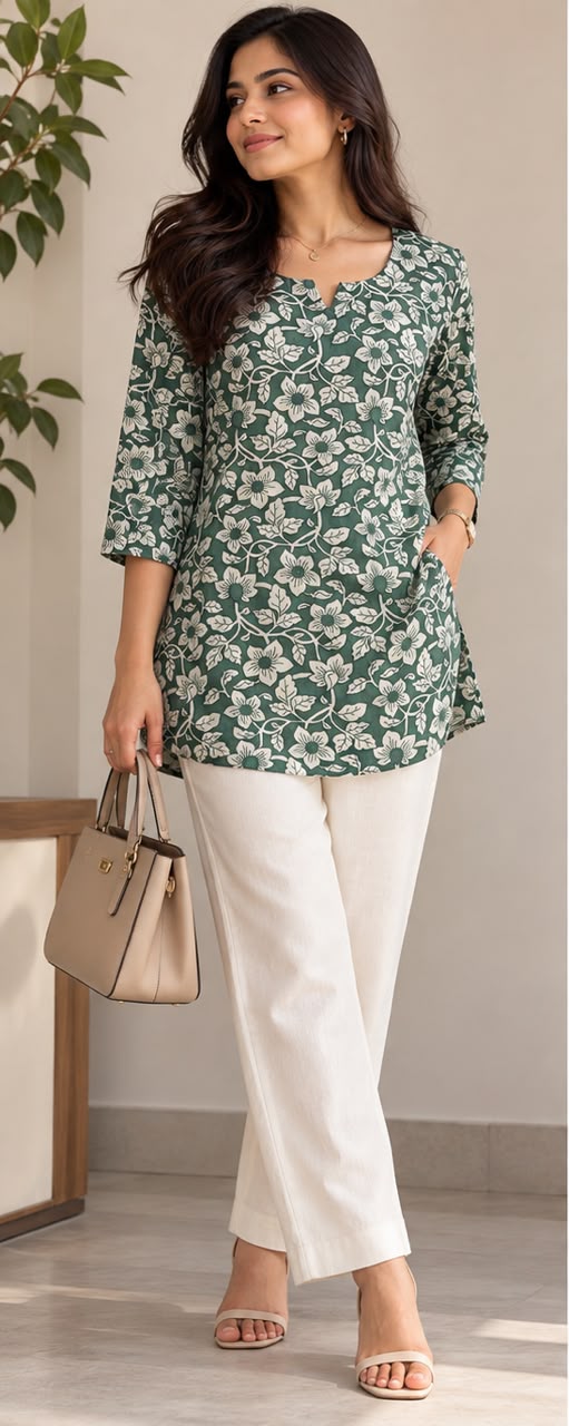 Sage Green Floral Short top