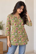 Meadow Bloom Floral tunic Short Top