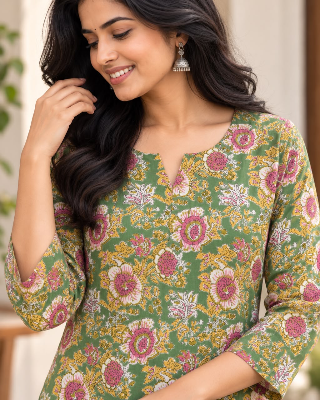 Meadow Bloom Floral tunic Short Top