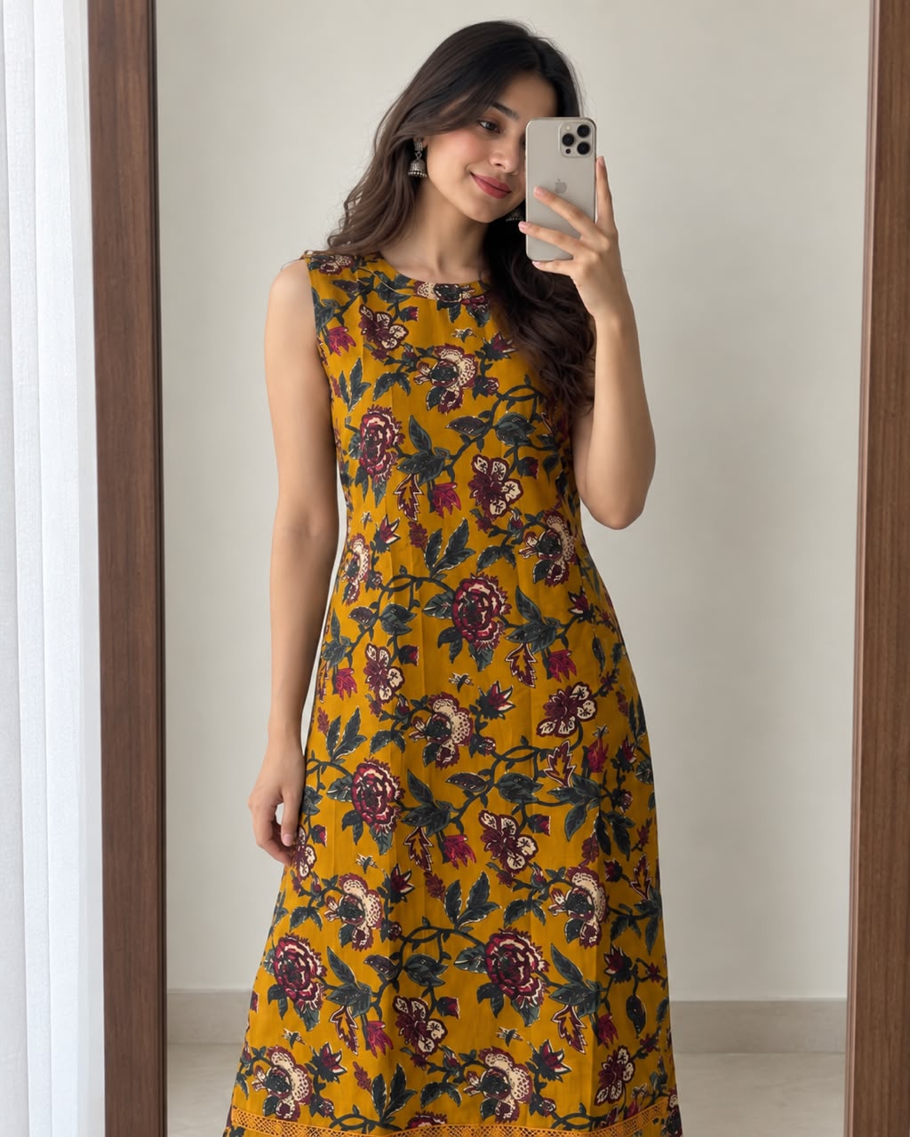 Mustard Floral Cotton co-ord set