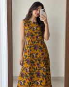Mustard Floral Cotton co-ord set