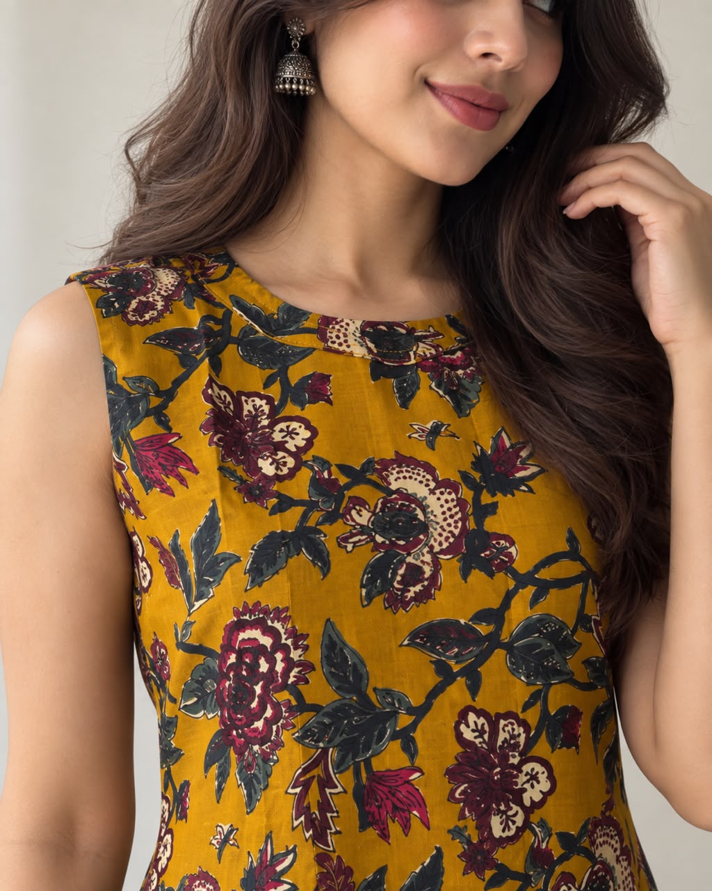 Mustard Floral Cotton co-ord set