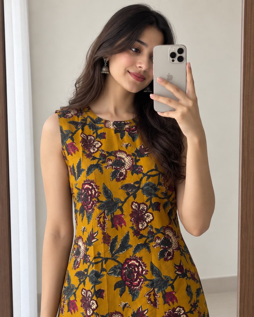 Mustard Floral Cotton co-ord set