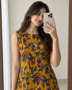Mustard Floral Cotton co-ord set