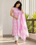 Soft Pink  Ikkat Cotton Set