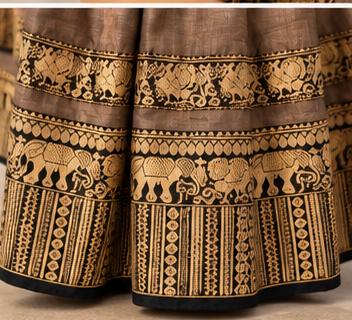 Grey Narayanpet Anarkali set
