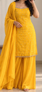 Golden Mustard Yellow Premium Palazzo Set
