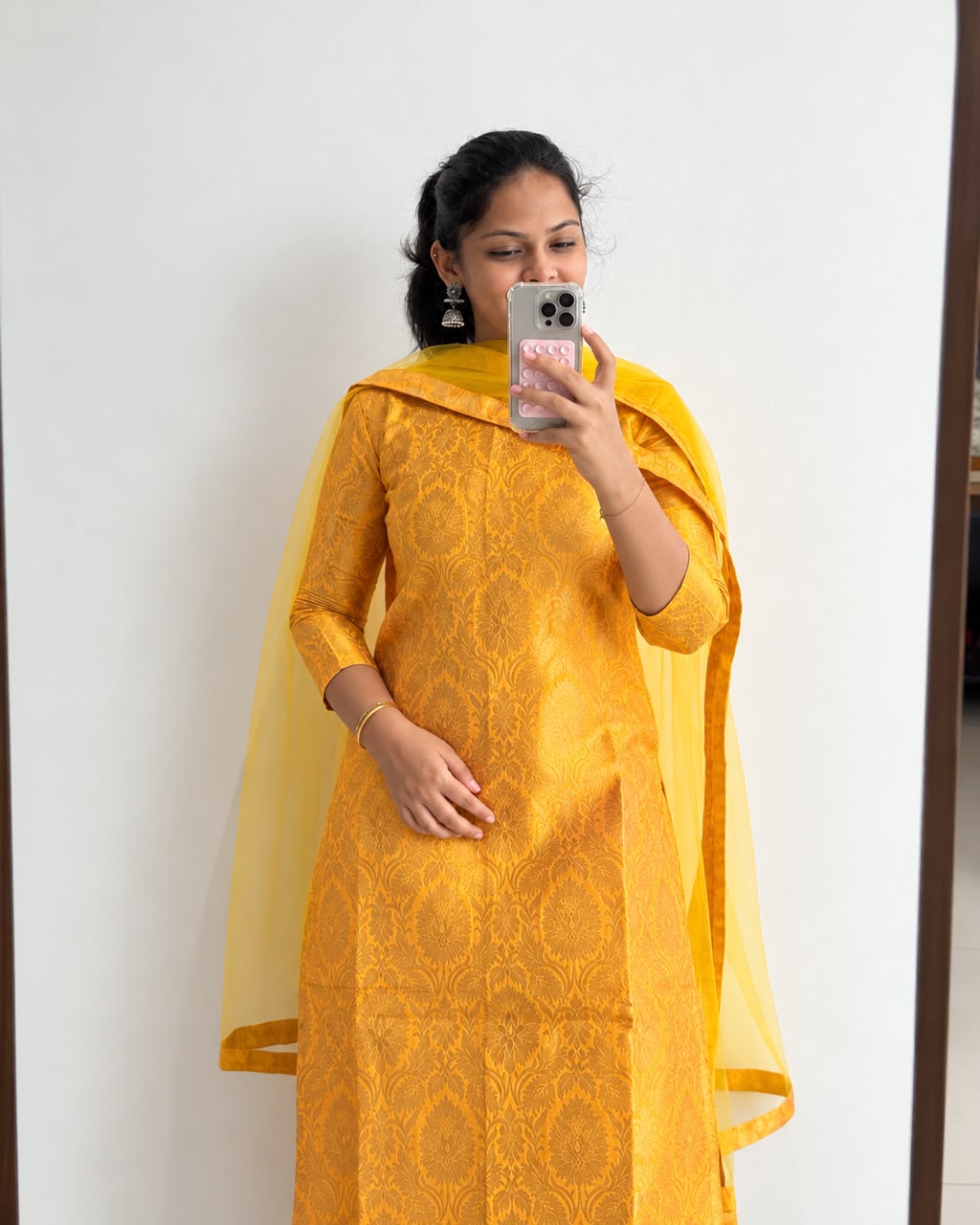 Golden Yellow Banarasi Brocade Suit Set
