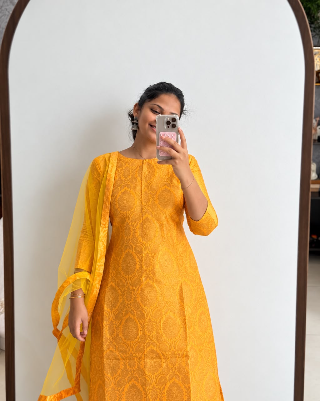 Golden Yellow Banarasi Brocade Suit Set