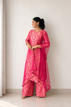 Cherry Banarasi Brocade Suit Set