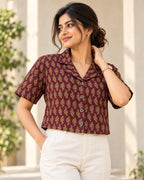 Maroon Crop Top