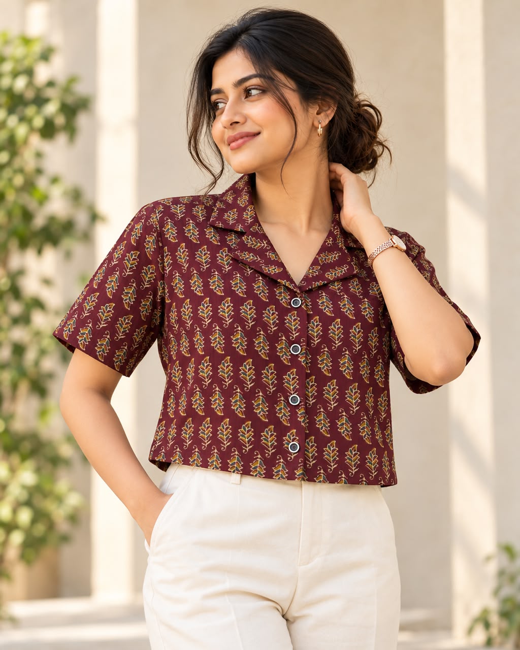 Maroon Crop Top