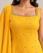 Golden Mustard Yellow Premium Palazzo Set