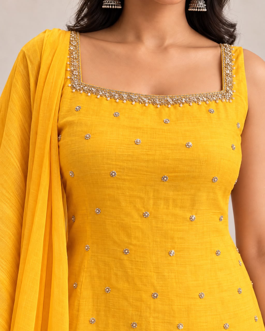 Golden Mustard Yellow Premium Palazzo Set