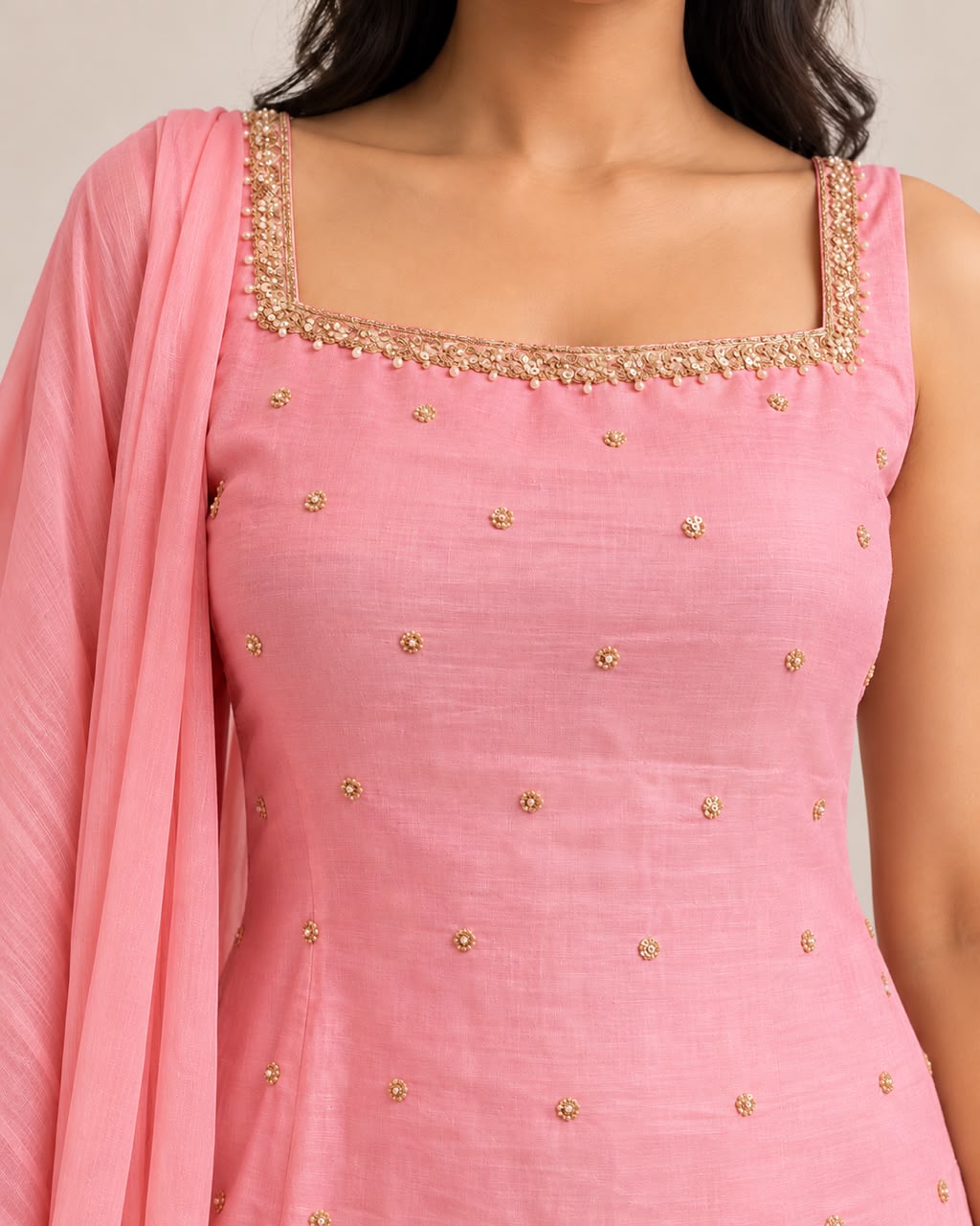 Pastel Pink Premium Palazzo Set